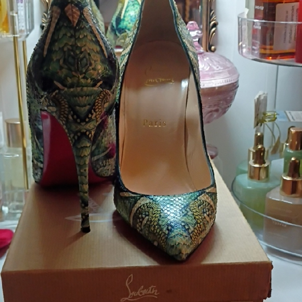 Christian Louboutin Pigalle Follies 100 Python Inferno